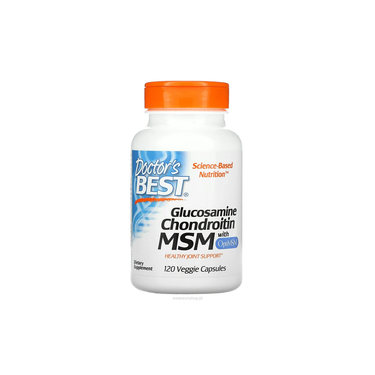 Doctor's Best Glucosamine Chondroitin MSM with OptiMSM, 120 veggie capsules, is a dietary supplement designed to support joint health.